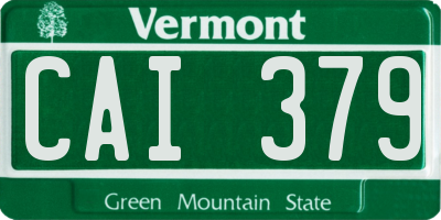 VT license plate CAI379