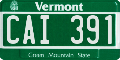 VT license plate CAI391