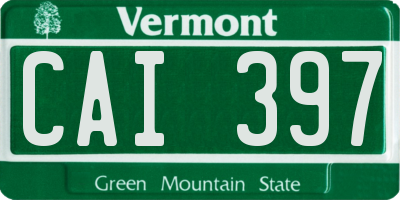 VT license plate CAI397