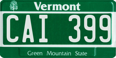 VT license plate CAI399