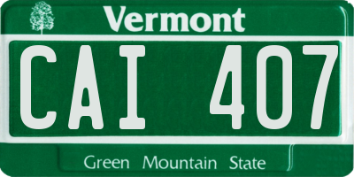 VT license plate CAI407