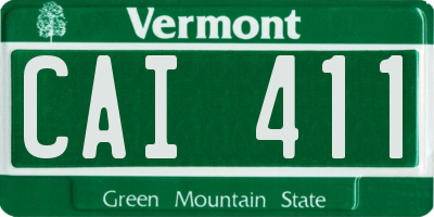 VT license plate CAI411
