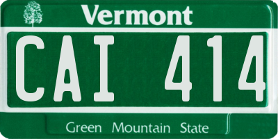 VT license plate CAI414