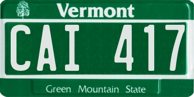 VT license plate CAI417