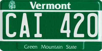 VT license plate CAI420