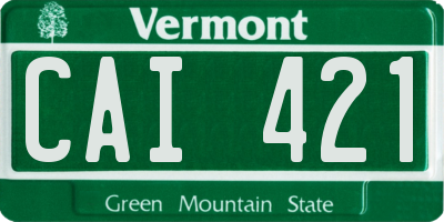 VT license plate CAI421