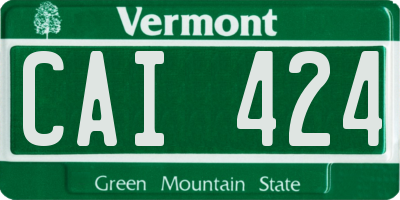 VT license plate CAI424