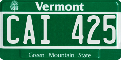 VT license plate CAI425