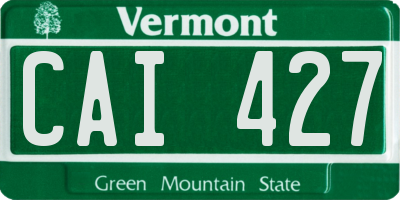VT license plate CAI427
