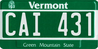 VT license plate CAI431
