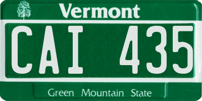 VT license plate CAI435
