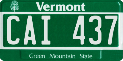 VT license plate CAI437