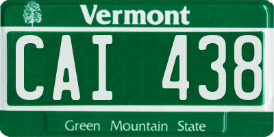 VT license plate CAI438