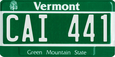 VT license plate CAI441