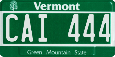 VT license plate CAI444