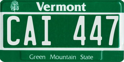 VT license plate CAI447