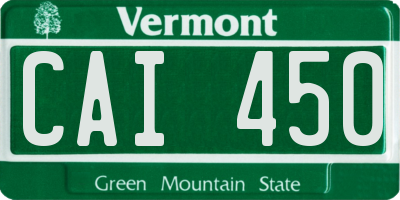 VT license plate CAI450
