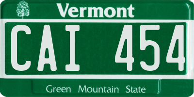 VT license plate CAI454