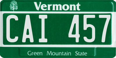 VT license plate CAI457