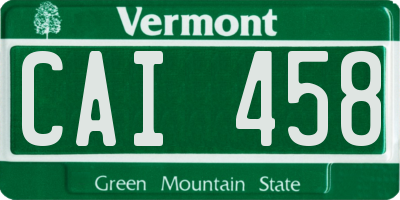 VT license plate CAI458