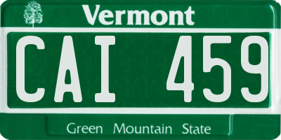 VT license plate CAI459