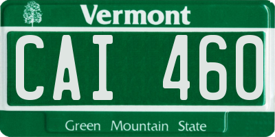 VT license plate CAI460
