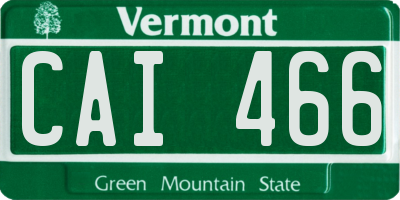 VT license plate CAI466