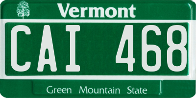 VT license plate CAI468