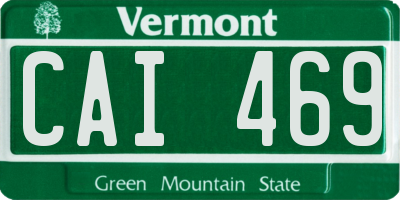 VT license plate CAI469