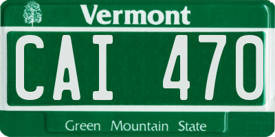 VT license plate CAI470