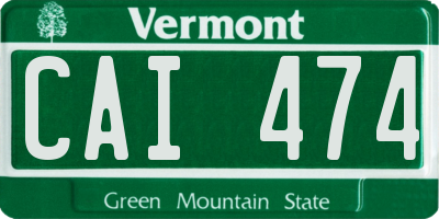 VT license plate CAI474