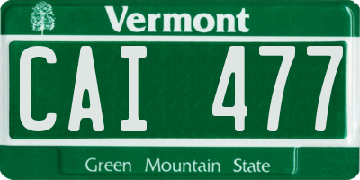 VT license plate CAI477