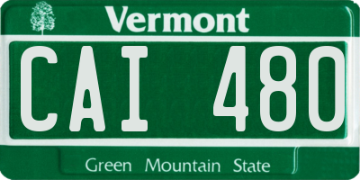 VT license plate CAI480