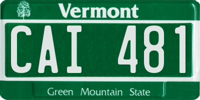VT license plate CAI481