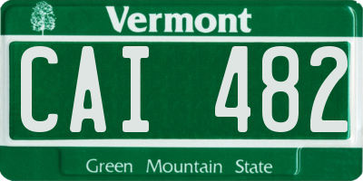 VT license plate CAI482