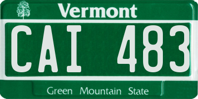 VT license plate CAI483