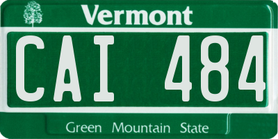 VT license plate CAI484