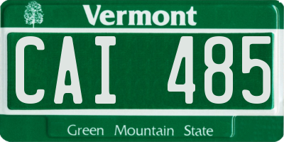 VT license plate CAI485