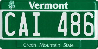 VT license plate CAI486