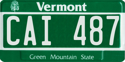VT license plate CAI487