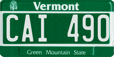 VT license plate CAI490