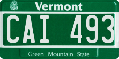 VT license plate CAI493