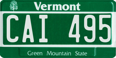 VT license plate CAI495