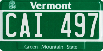 VT license plate CAI497