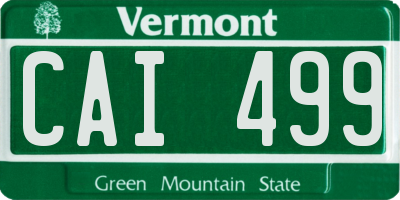 VT license plate CAI499
