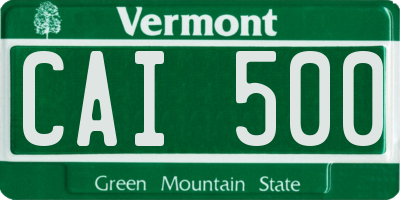 VT license plate CAI500
