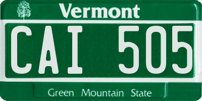 VT license plate CAI505
