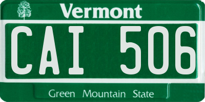 VT license plate CAI506
