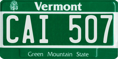 VT license plate CAI507