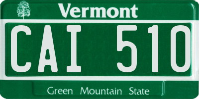 VT license plate CAI510
